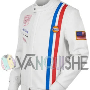 Steve McQueen Le Mans Grand Prix White Jacket left