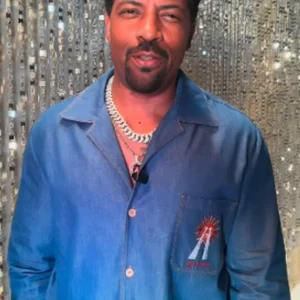 Tamron Hall Show Deon Cole Denim Embroidered Shirt