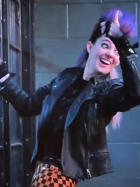 Tanya Reynolds Harold and the Purple Crayon Black Biker Jacket