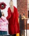 Ted Lasso Juno Temple Long Red Fur Coat Back