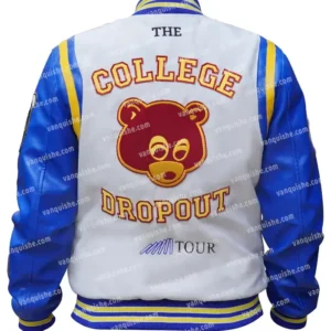 The College Dropout We Dont Care Letterman Wool Varsity Jacket Back