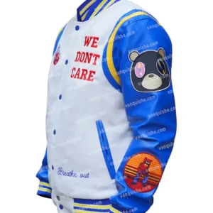 The College Dropout We Dont Care Letterman Wool Varsity Jacket Side