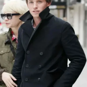 The Day Of The Jackal Eddie Redmayne Black Wool Peacoat For Sale