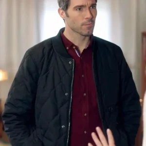 The Fabric Of Christmas Harmon Walsh Black Quilted Jacket For Sale