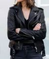 The Menu Anya Taylor Joy Black Leather Jacket Front
