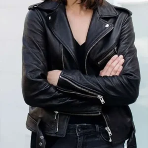 The Menu Anya Taylor Joy Black Leather Jacket Front