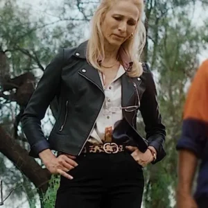 The Red 2024 Angie Milliken Black Leather Jacket