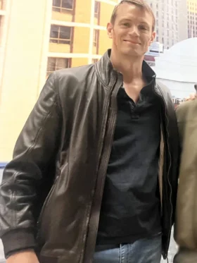 The Silent Hour 2024 Joel Kinnaman Bomber Leather Jacket