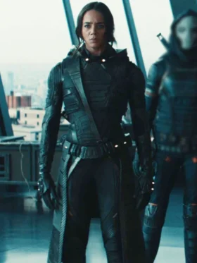 Thunderbolts 2025 Hannah John Kamen Black Leather Coat