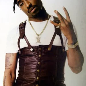 Tupac Amaru Shakur Strap Leather Vest