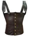 Tupac Amaru Shakur Strap Leather Vest Front