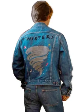 Twisters 2024 Glen Powell Denim Trucker Jacket