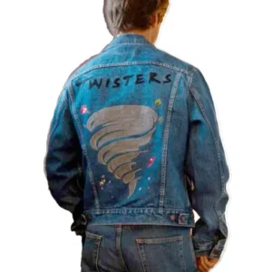 Twisters 2024 Glen Powell Denim Trucker Jacket