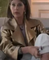 Upgraded Marisa Tomei Golden Faux Leather Jacket