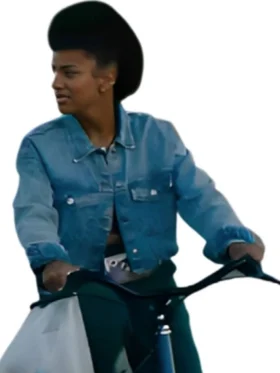 Vivian Fitting In Crop Trucker Denim Jacket For Sale