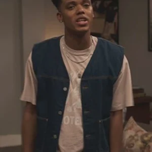 Will Smith Bel-Air S03 Blue Denim Vest front