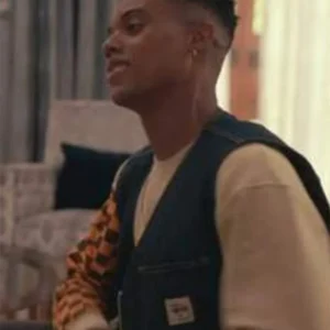 Will Smith Bel-Air S03 Blue Denim Vest leftt