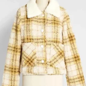 Young Kara Danvers Supergirl Yellow Wool Plaid Jacket