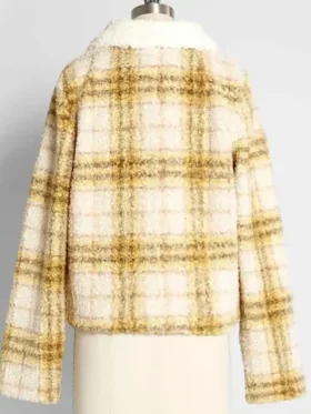 Young Kara Danvers Supergirl Yellow Wool Plaid Jacket Back