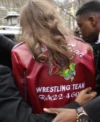 Zendaya Red Leather Jacket Back
