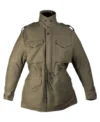 army green usa m51 filed jacket buttoned closure