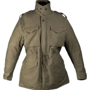 army green usa m51 filed jacket buttoned closure