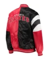 atlanta hawks red satin varsity jacket back