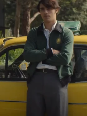 bilya last days of the space age green fleece bomber jacket