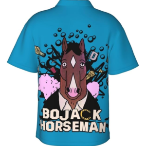 blue bojack horseman hawaiian shirt back