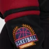 cropped black brooklyn hottie varsity jacket logo