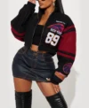 cropped black brooklyn hottie varsity jacket main