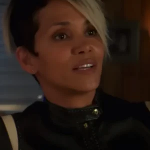 halle berry black biker jacket the union 2024 face