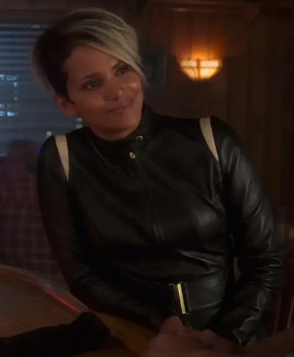 halle berry black biker jacket the union 2024 main