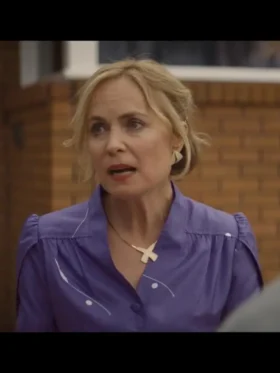 juddy bissett purple peplum polyester jacket half sleeves talking