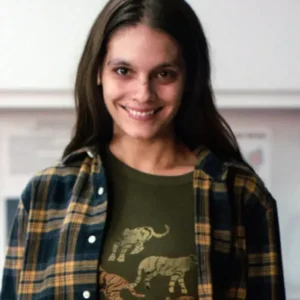 laura smile 2 blue and yellow checked jacket