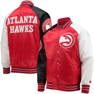 mens atlanta hawks red starter varsity jacket second