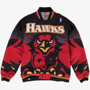 mens black atlanta hawks snap warmup jacket main