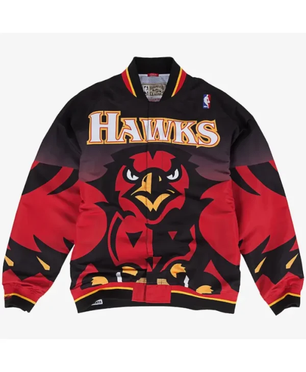 mens black atlanta hawks snap warmup jacket main
