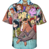 mens short sleeves colorful bojack horseman hawaiian shirt back