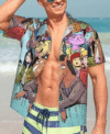 mens short sleeves colorful bojack horseman hawaiian shirt model