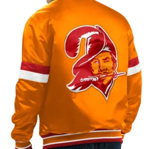 mens tampa bay buccaneers orange starter jacket back