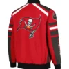 mens tampa bay buccaneers red racing jacket back