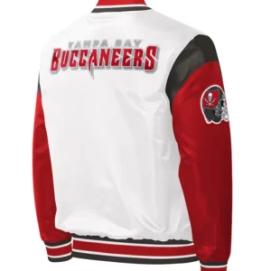mens tampa bay buccaneers white starter jacket back