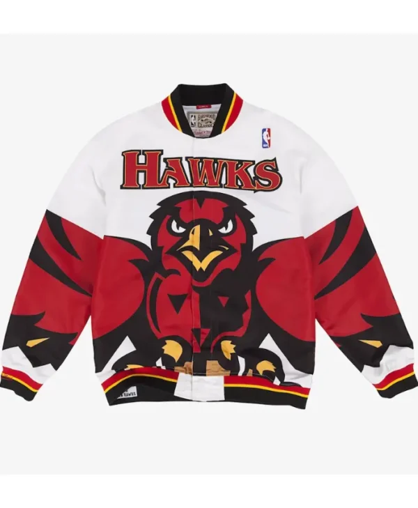 mens white atlanta hawks 1995 varsity jacket