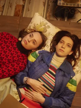 mia last days of the space age blue satin bomber jacket