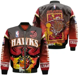 nba sports atlanta hawks bomber jacket dual