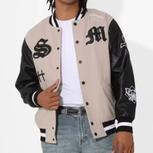 new stylish graveyard varsity jacket front
