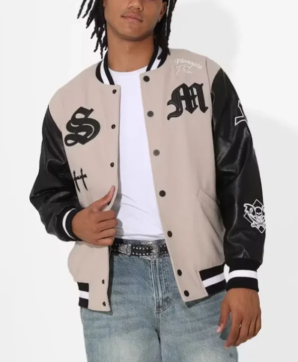 new stylish graveyard varsity jacket front