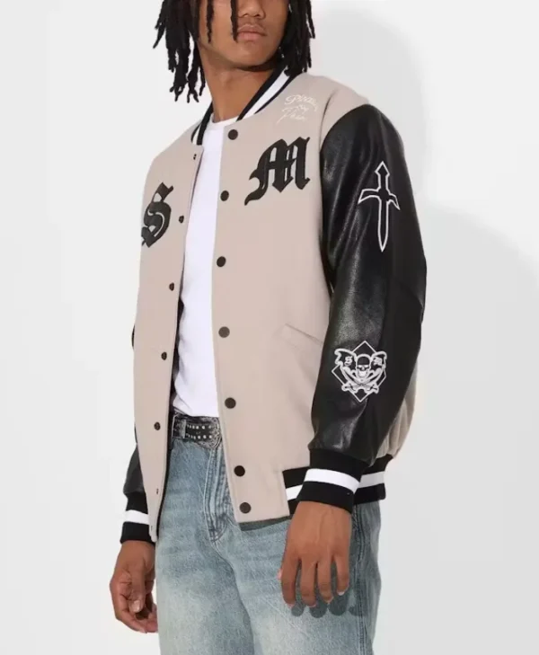 new stylish graveyard varsity jacket side