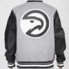 pro standard black hawks varsity jacket back